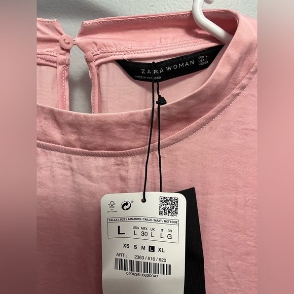 NWT Zara woman’s Frilled Pink Midi Dress Ruffled Hem Boho Size Large - Picture 4 of 15